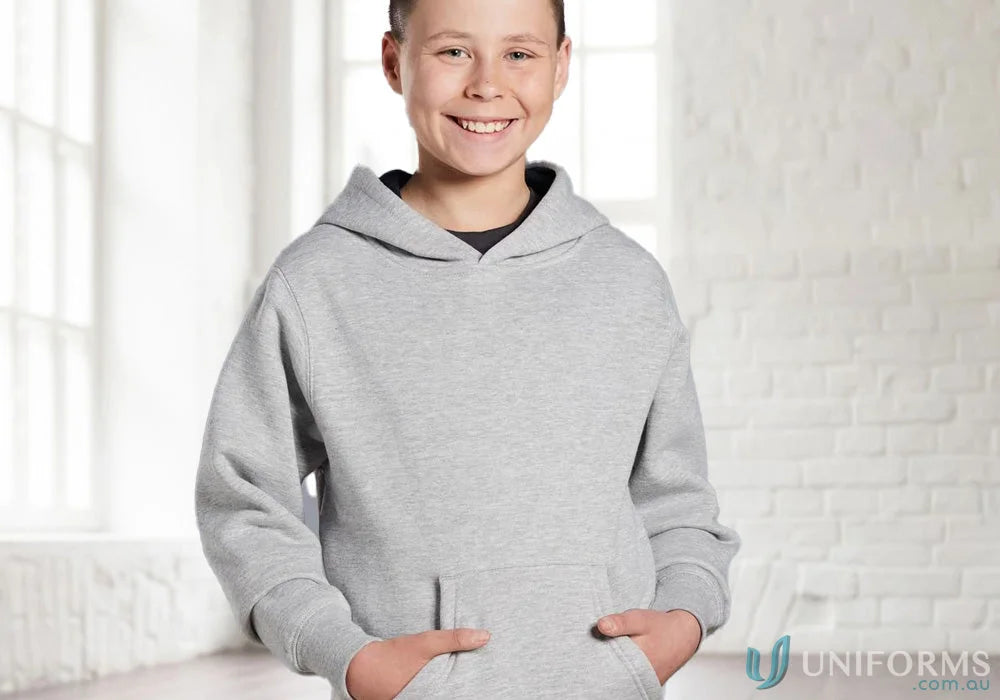 Kids Passion Fleece Hoodie in gray, perfect for clubs needing warm kids passion fleece gear