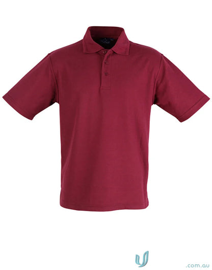 Kids polo in maroon short-sleeved poly-cotton pique knit, premium kids polo, stylish look