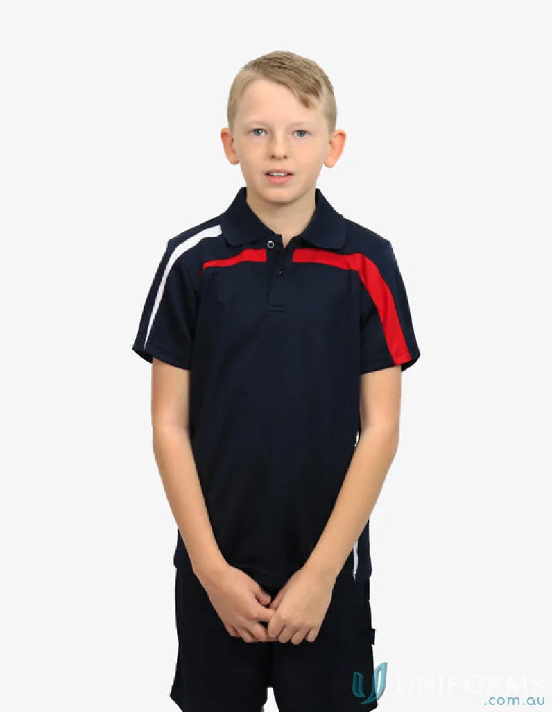 Boy wearing Kids Planett Polo with cooldry moisture management technology