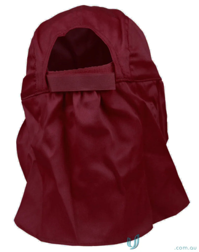 Kids poly cotton sun protection cap with maroon satin hood for outdoor activities spirit