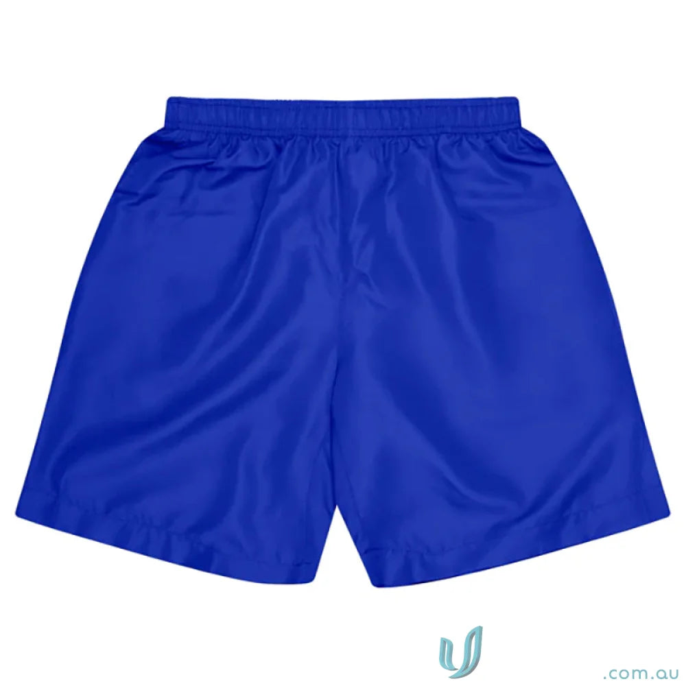 Kids Pongee Shorts in blue athletic fabric perfect for sports and uniforms