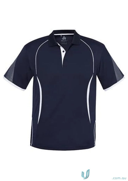 Kids Razor Polo navy blue shirt with white accents from Biz Collection Kids collection