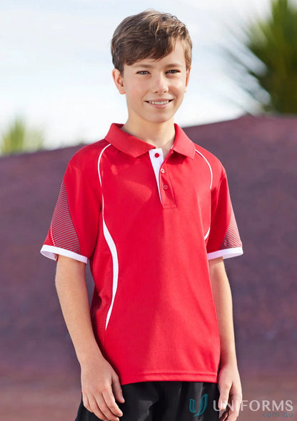 Kids Razor Polo red and white polo shirt from Biz Collection Kids collection kids razor