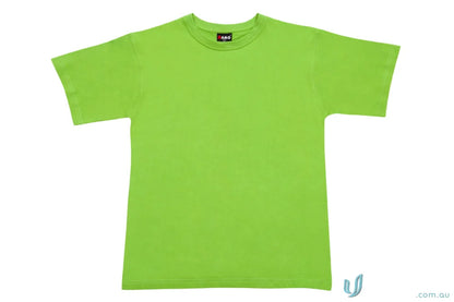 Kids Regular T-Shirt in lime green, perfect for uniforms or casual workwear, see sizing guide