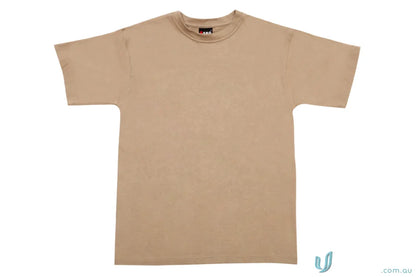 Kids regular tan short-sleeved T-Shirt perfect for uniforms and workwear, see sizing guide