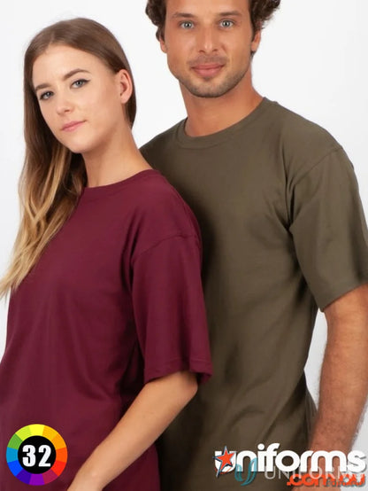 Kids Regular T-Shirt with two people wearing casual tees, perfect for sizing guide or uniforms