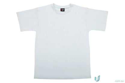 Kids regular white short-sleeved T-shirt perfect for uniforms or workwear, check sizing guide