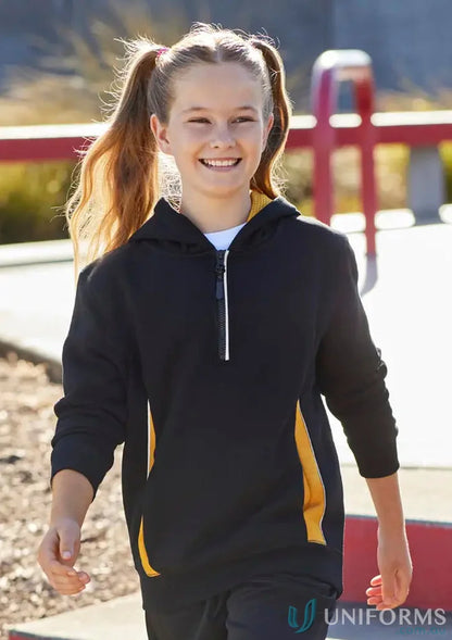 Kids Renegade hoodie in black and gold, perfect workwear hoodie for outdoor clubs