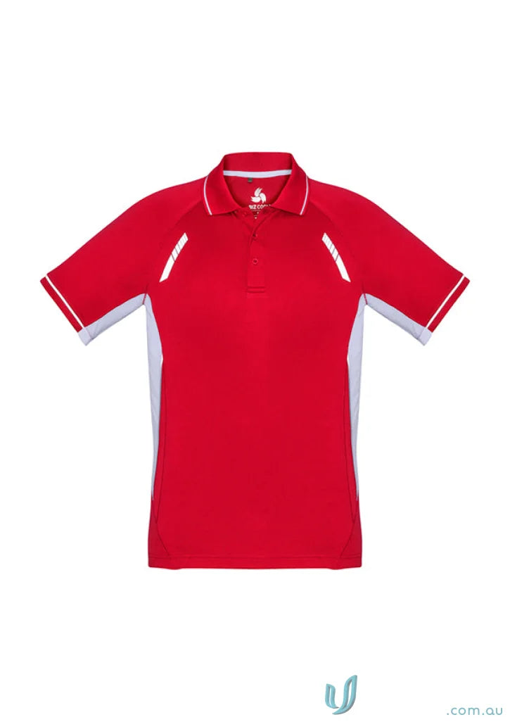 Kids Renegade Polo in red and white short-sleeve shirt by Biz Collection Kids