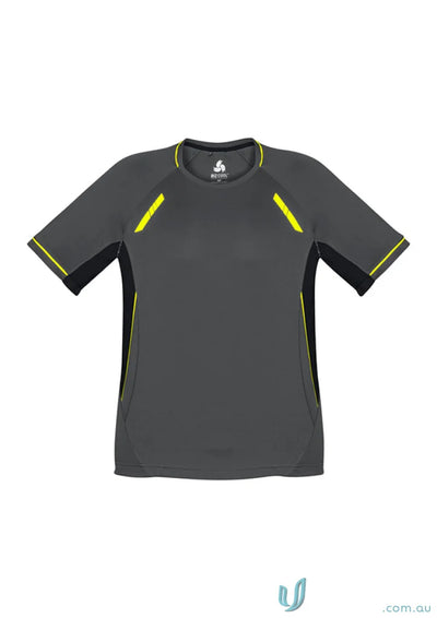 Kids Renegade Tee gray black athletic t-shirt with yellow accents for school uniforms