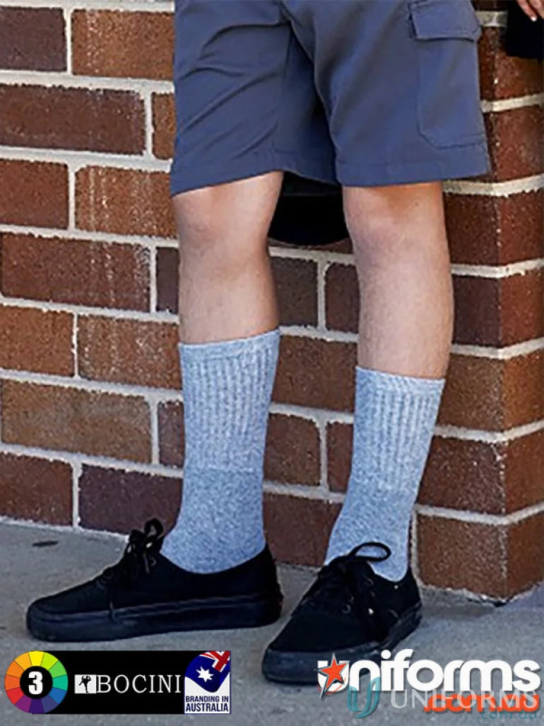 Kids school socks with grey ribbed crew socks and black lace-up shoes for kids school style