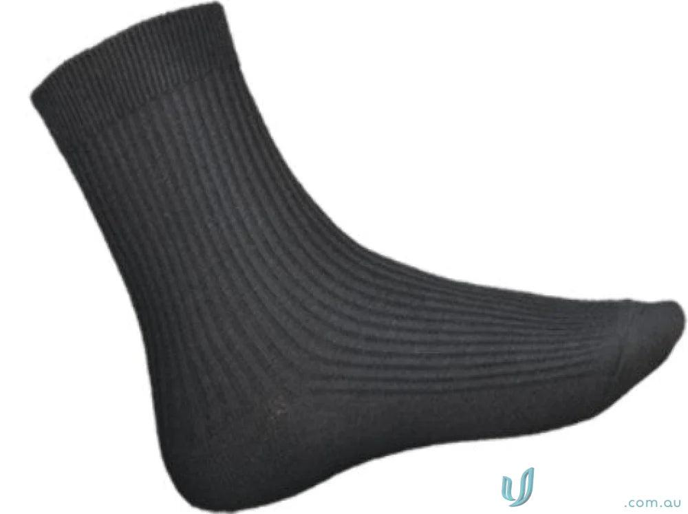Black ribbed crew sock for Kids School Socks, perfect for kids school outfits