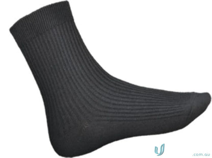 Black ribbed crew sock for Kids School Socks, perfect for kids school outfits