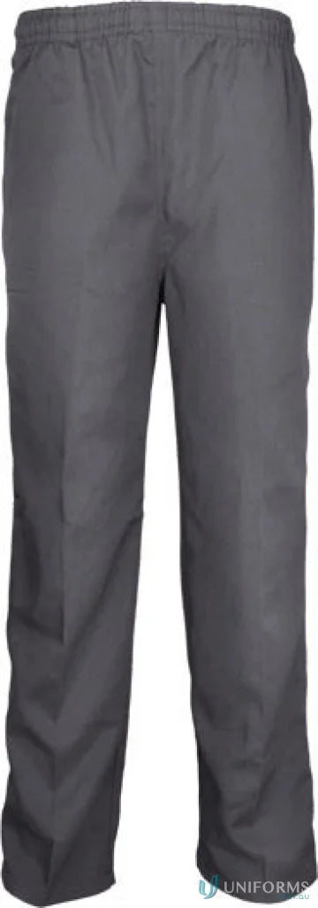 Kids school trousers, dark grey elastic-waisted athletic pants with relaxed fit