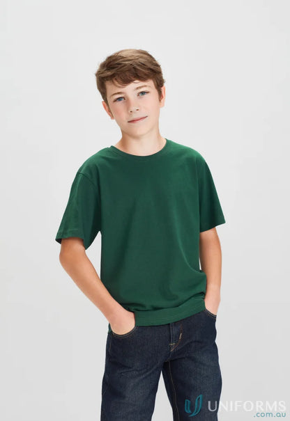 Young boy wearing Kids Southport Tee from Biz Collection Kids ice short sleeve line