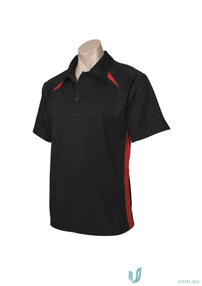 Kids Splice Polo with black fabric and stylish contrast panels on shoulders and sides