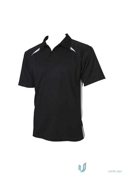 Kids Splice Polo shirt with contrast panels and black short sleeves for kids