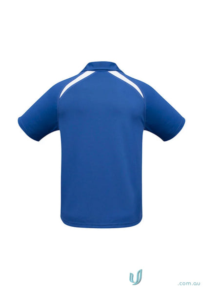 Kids Splice Polo with royal blue and white contrast panels for stylish kids’ wear