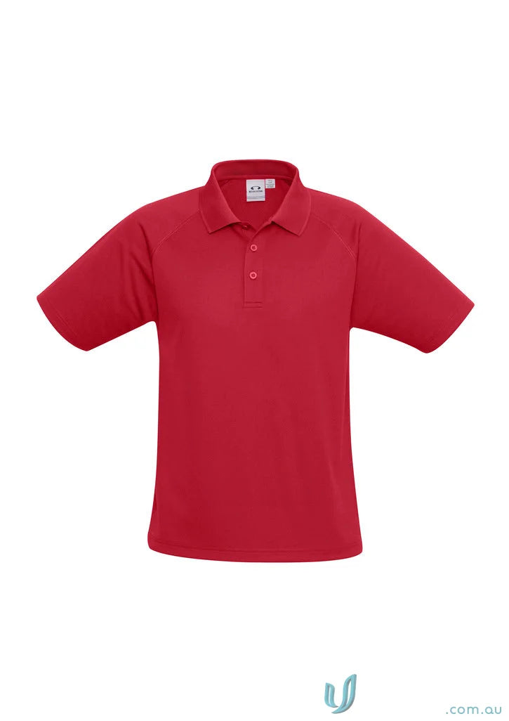 Red short-sleeved polo shirt from Kids Sprint Polo in Biz Collection Kids sprint kids Bizcool