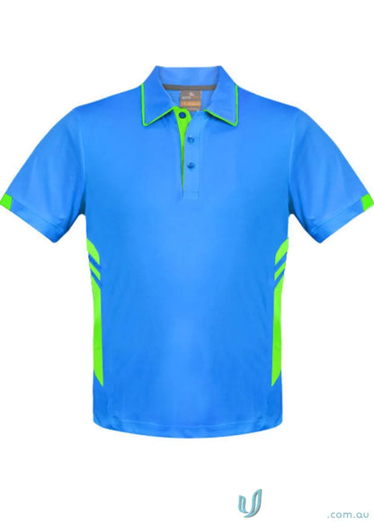 Kids Tasman Polo in blue and green, perfect for kids tasman polo style