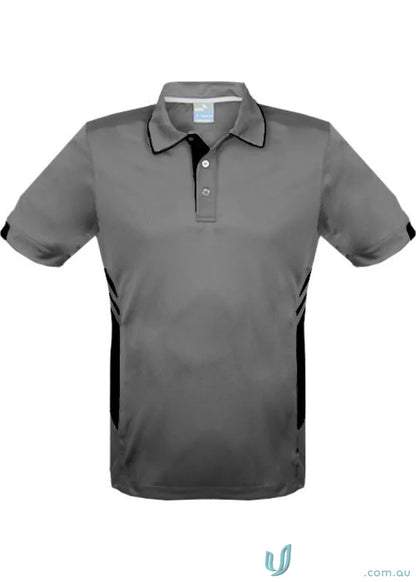 Kids Tasman Polo in gray and black, perfect for casual wear