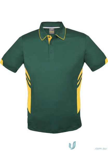 Kids Tasman Polo showing green and yellow colors, perfect for kids tasman polo shirts