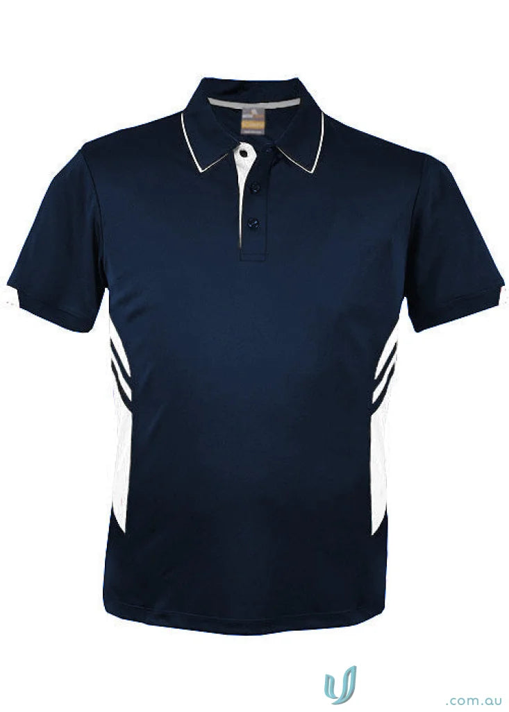 Kids Tasman Polo navy and white polo shirt for kids Tasman collection