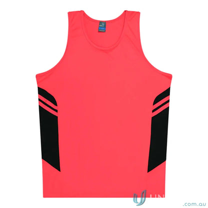 Kids Tasman Singlet red and black athletic tank top made of comfy fabric for uniforms or workwear