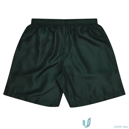Dark green Kids Training Shorts with four-way stretch for comfortable sports uniforms