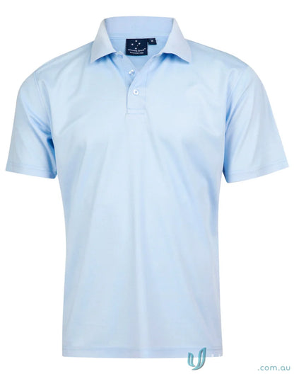 Light blue Kids Verve Polo shirt with short sleeves, perfect for stylish kids sets
