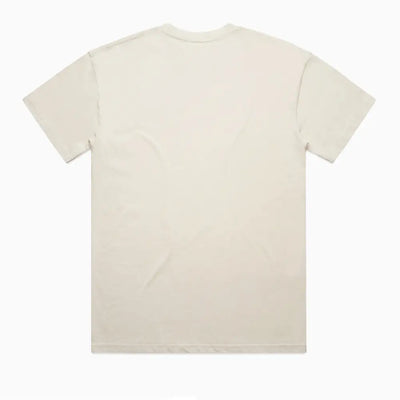 Kik Oversize Tee in cream with wide neck ribbing, mens street tees