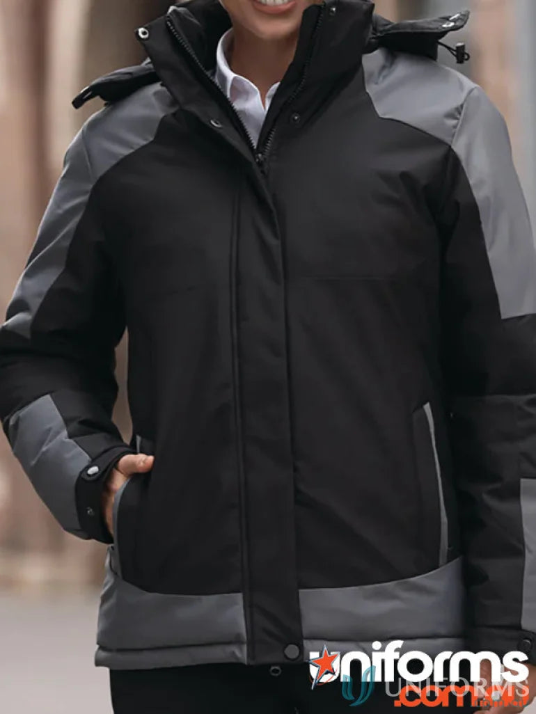 Black and gray Kingston Lady Jacket with taffeta lining to stay warm in winter