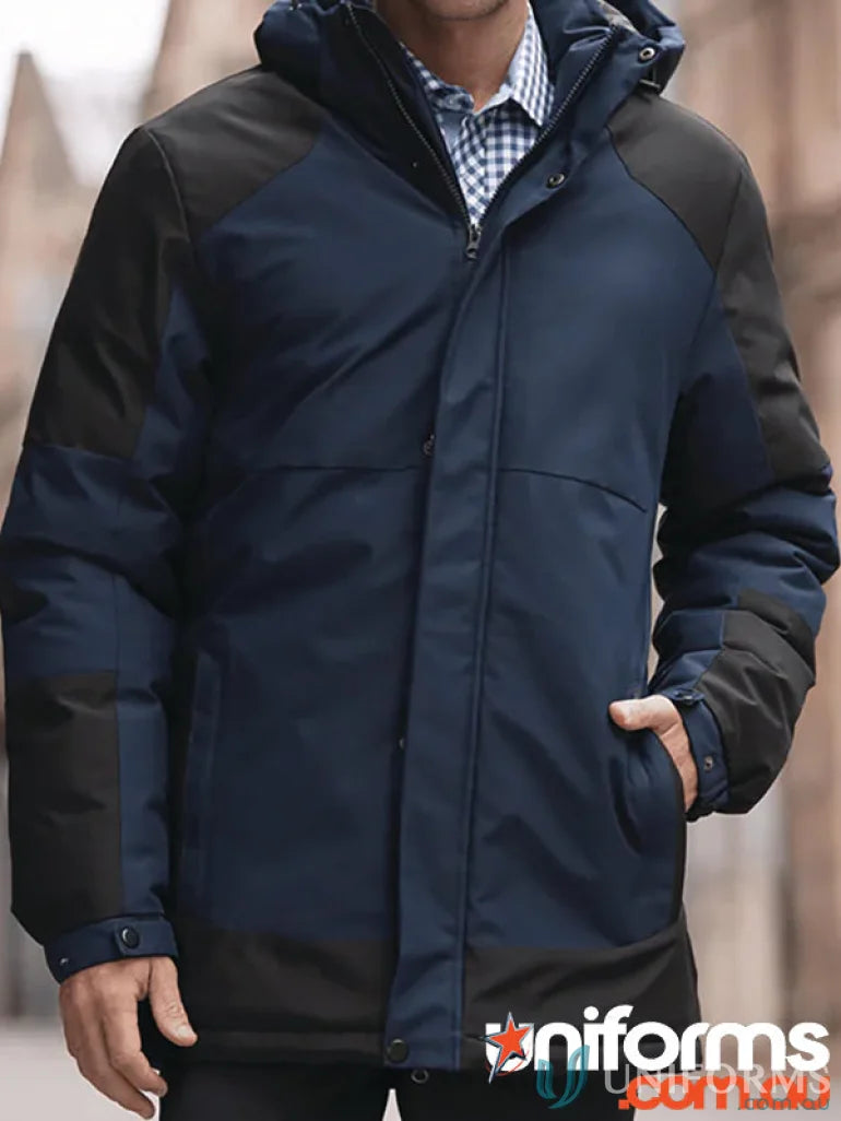 Two-tone hooded winter coat from Kingston Mens Jacket, perfect workwear or uniforms