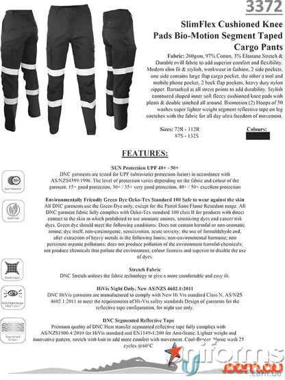 SlimFlex cushioned knee segment taped cargo pants with comfy cushioned knee pads