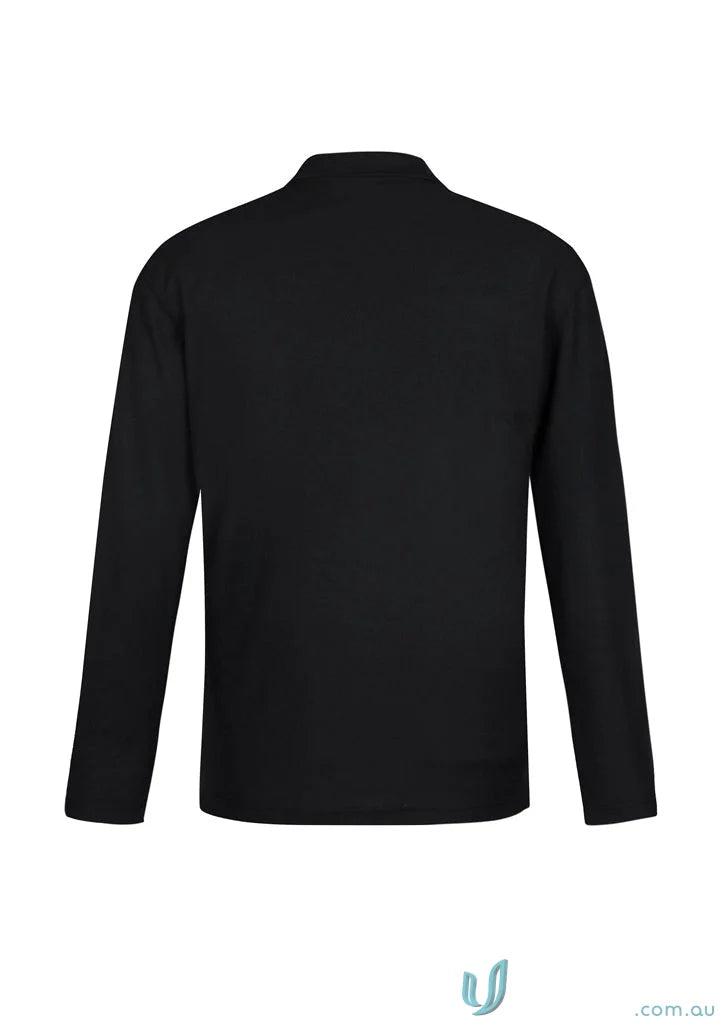 Black Krue LS Polo men’s crew long p400ml long sleeve polo with twin needle sleeve