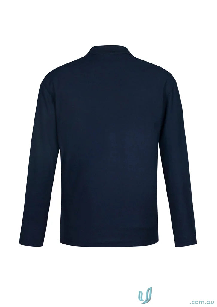 Navy blue Krue LS Polo men’s crew long p400ml long sleeve polo with twin needle sleeve