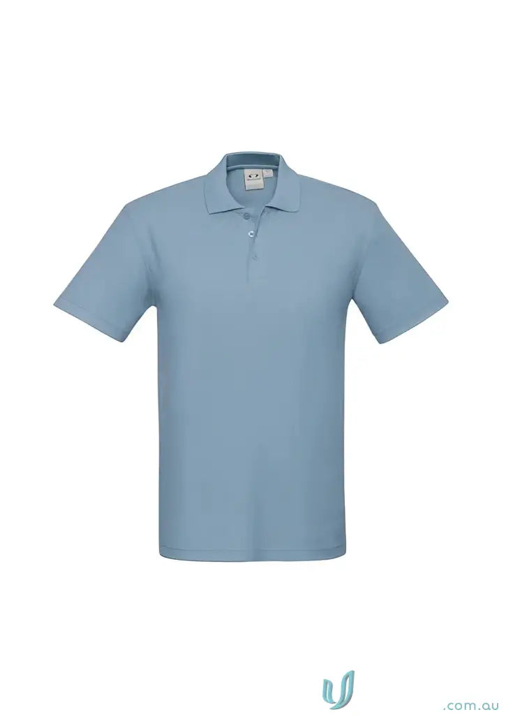 Light blue Krue Polo with short sleeve design and durable top-stitched armholes