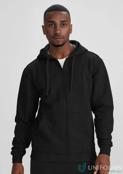 Black zip-up hooded sweatshirt from Krue Zip Hoodie collection crew zip hoodie for stylish wear