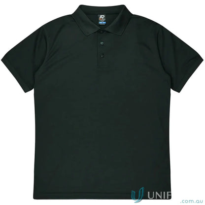 Lachlan Polo black short-sleeved knitted collar honeycomb knit men’s polo shirt