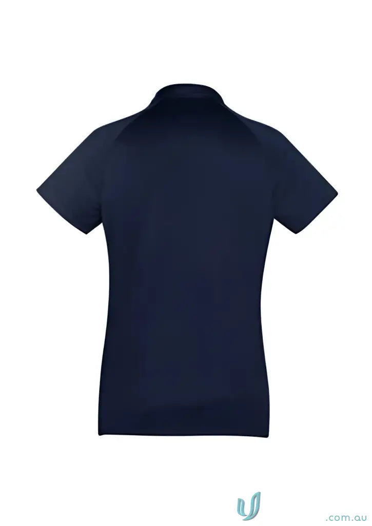 Navy blue short-sleeved polo shirt from Ladies Academy Polo Biz Collection P012LS