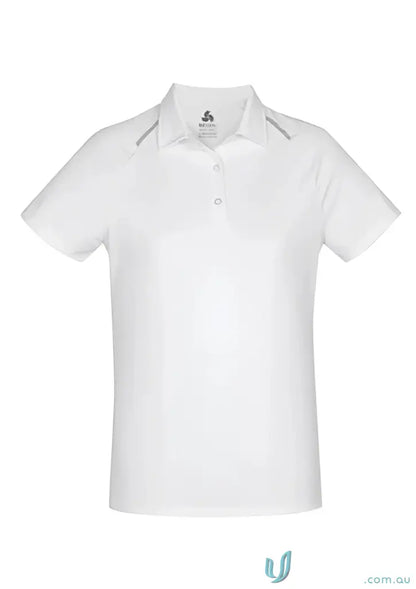 Ladies Academy Polo white short-sleeved polo shirt from Biz Collection Ladies P012LS