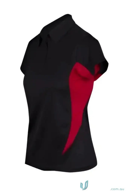 Black and red ladies accelerator polo shirt from Ladies Accelerator Polo collection