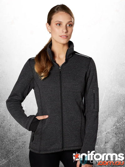 Ladies Acland Jacket in charcoal zip-up fleece perfect for practical design and keeping hands warm