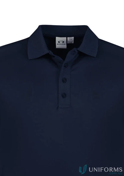 Ladies Action LS Polo in navy blue makeup using p206ll breathable sports knit fabric