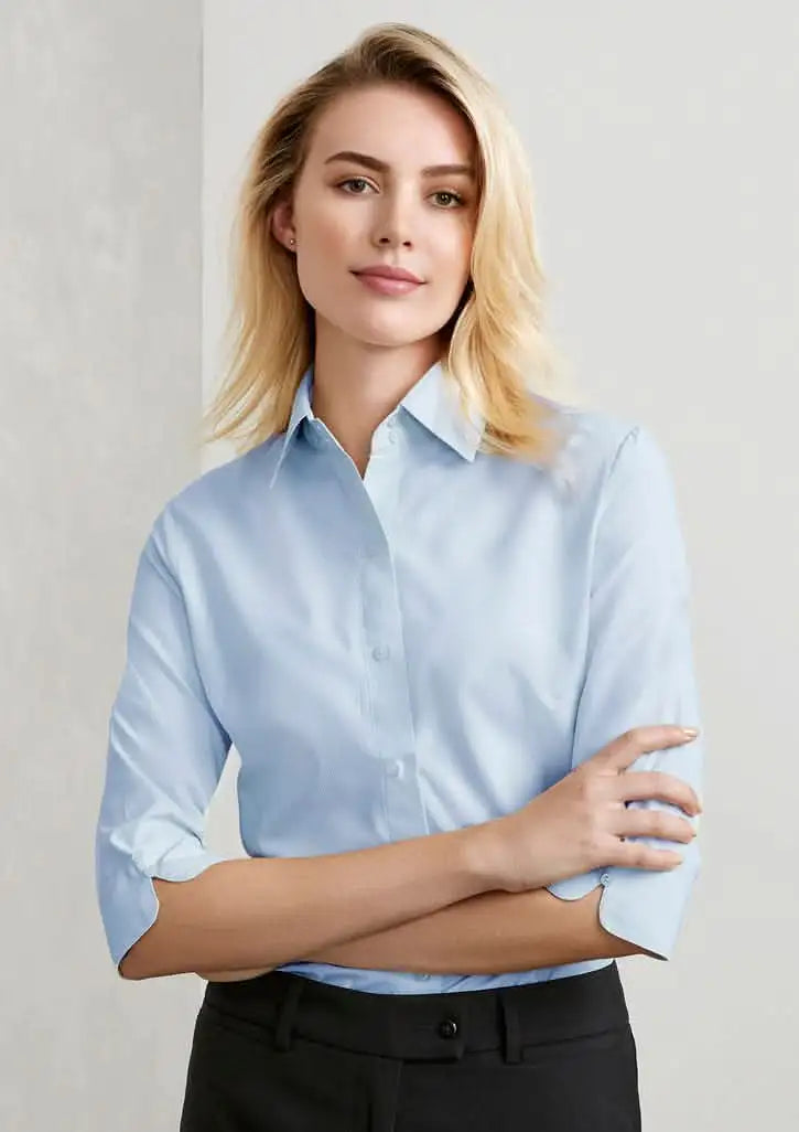 Light blue Ladies Ambassador 3Q shirt from collection ladies ambassador with 3/4 sleeves s29521 biz