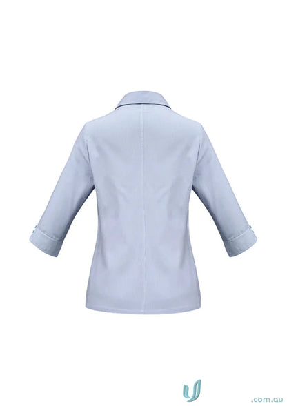 Light blue Ladies Ambassador 3Q shirt with three-quarter sleeves and button cuffs for collection ladies ambassador s29521 biz
