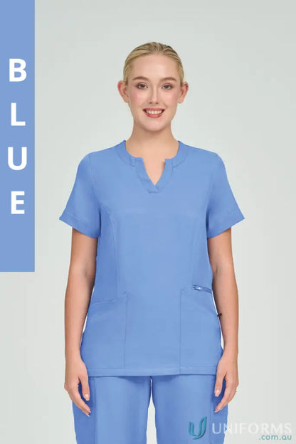 Blue scrub set with princess seams from Ladies Anna City Collection Ladies