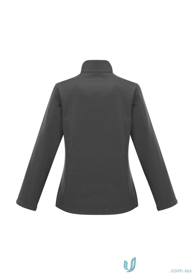 Charcoal long-sleeved ladies apex softshell jacket for womens Biz Collection Womens