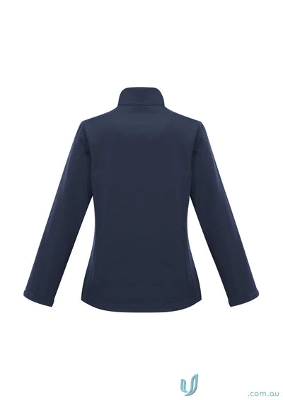 Navy blue womens apex jacket from Ladies Apex Softshell collection, stylish biz collection womens coat