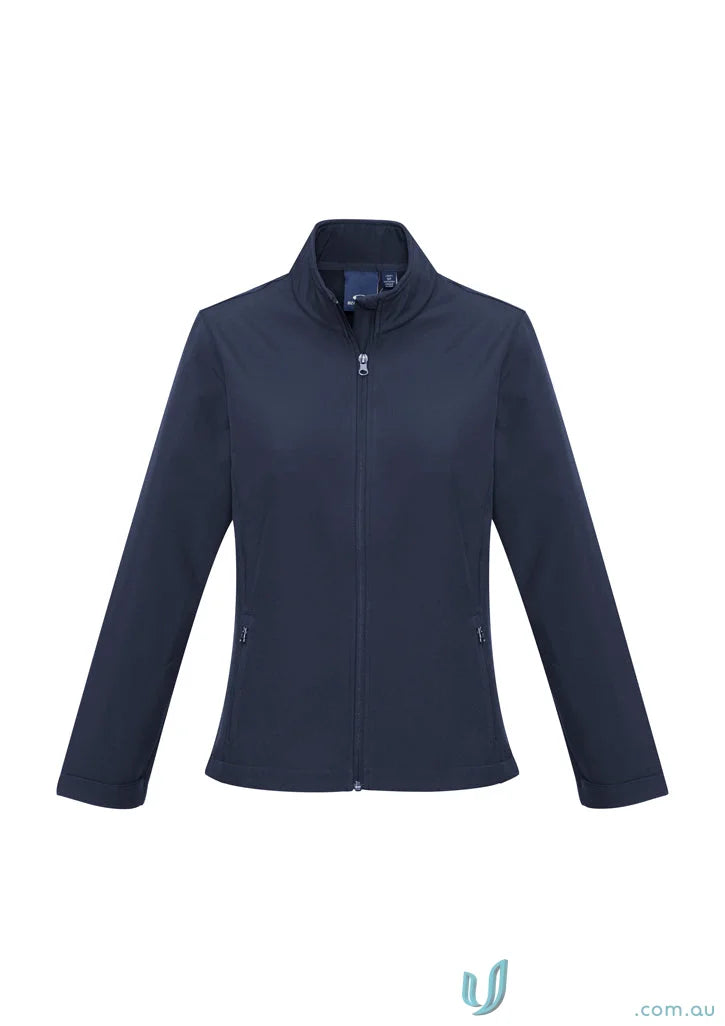 Women’s Navy Blue Zip-Up Jacket from Ladies Apex Softshell Biz Collection Women’s